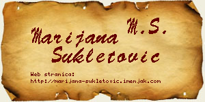 Marijana Šukletović vizit kartica